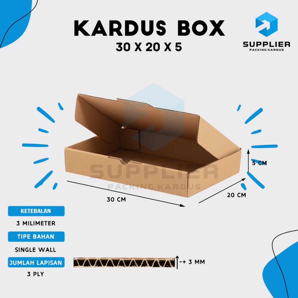 

Kardus Diecut 30x20x5 Packaging Hampers Polos
