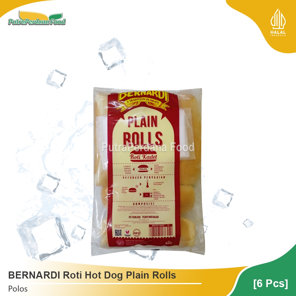 

BERNARDI Roti Hot Dog Plain Rolls Polos (6 Pcs)