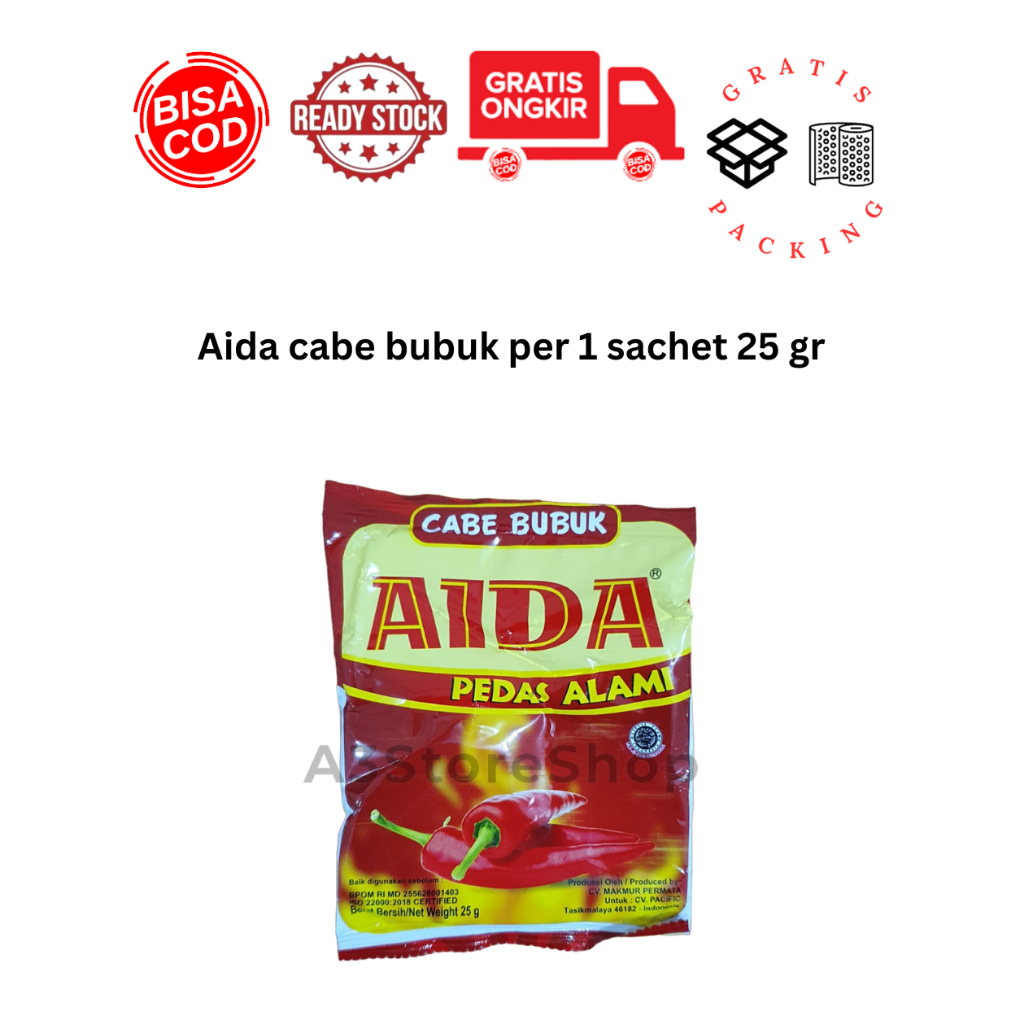 

Aida cabe bubuk sachet 25 gr bubuk cabai instan bisa COD