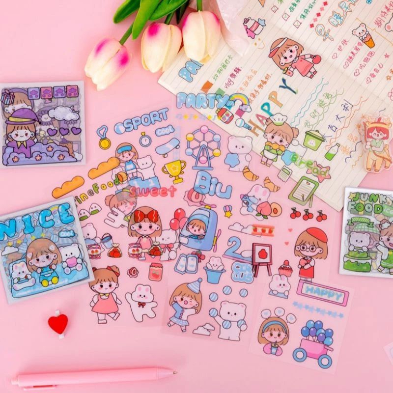 

Stiker Korea Lucu/Stiker Motif Dekorasi Handbook/20Lembar Stiker Motif/Stiker Motif Lucu Anti Air