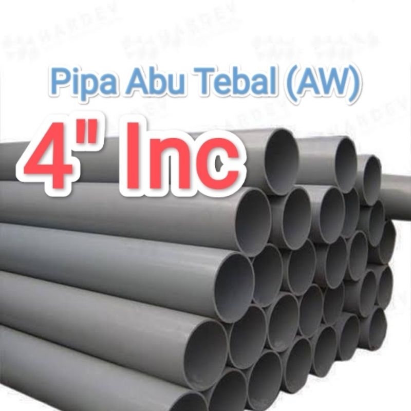 [Pipa potongan] Paralon Abu 4 Inch AW TM Paralon (Packing, Hidroponik atau Lainnya)