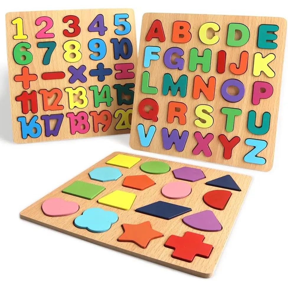 Mainan Puzzle  Mainan Edukasi Anak 1 Tahun Mainan Anak Anak Puzzle Kayu Mainan Bangun Datar Ukuran 2