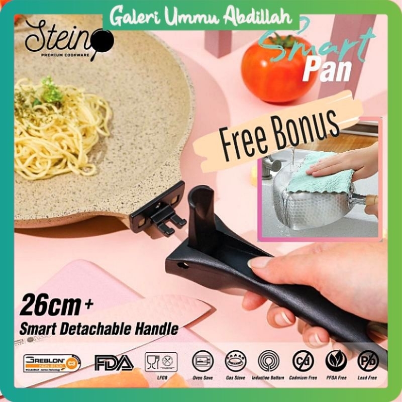 Smartpan Stein Steincookware Smart Pan Grill 26 cm Granite German Grill Pan Steincookware - ORIGINAL