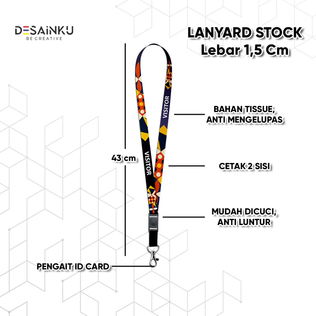 

LANYARD KORPORAT / TALI COORPORATE / GANTUNGAN ID CARD KEPANITIAAN GROSIR 1,5cm