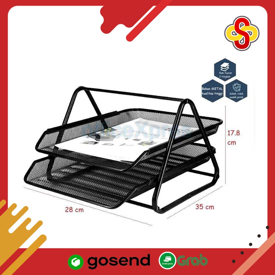 Rak 2 Susun Besi / Document Tray Besi / File Document Tray 3 Layer / Rak File Dokumen Combo