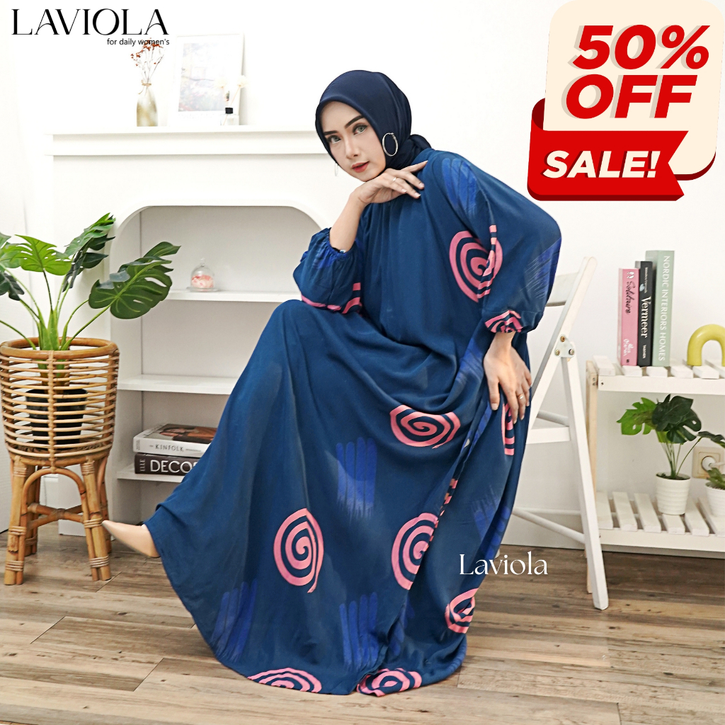 Laviola - Kaftan Super Jumbo Claudia | Rayon Grade A Busui Resleting Depan