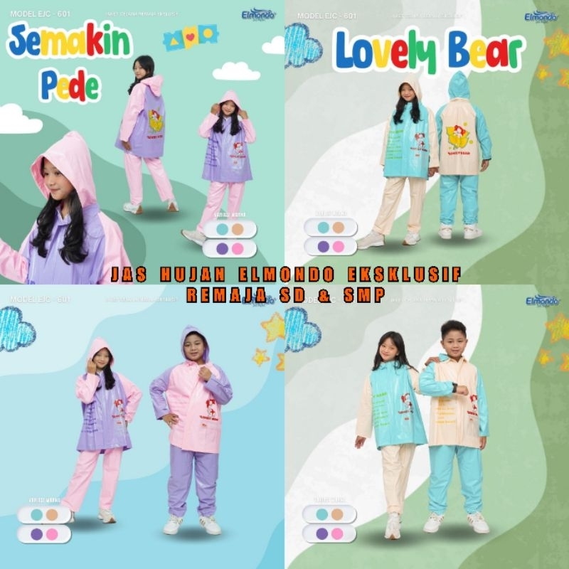 JAS HUJAN ELMONDO EKSKLUSIF 601 / JAS HUJAN ANAK ELMONDO 601 / JAS HUJAN SETELAN ELMONDO ANAK