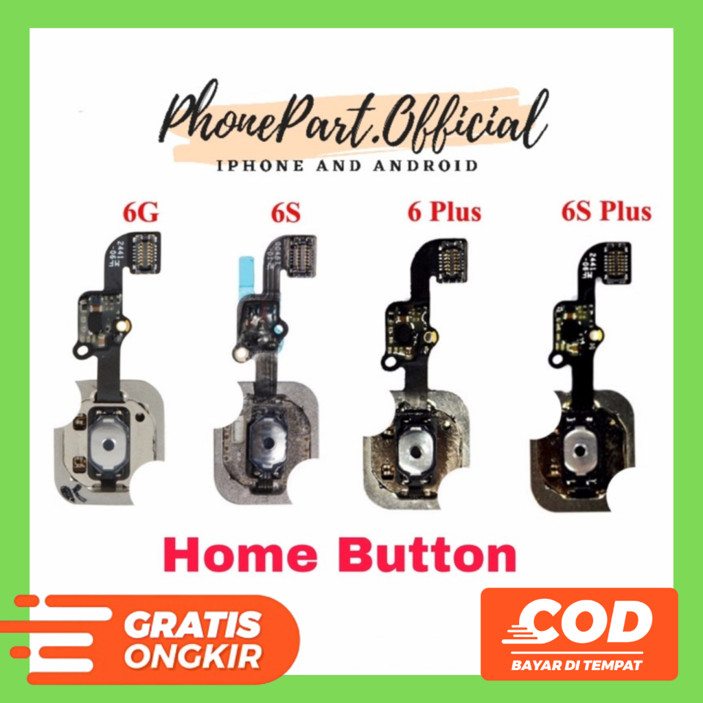 Flexibel Home Button iPhon 5S 6G 6 Plus 6+ 6S 6S+ 6S Plus Flexible Tombol Putih Hitam Gold Fleksibel
