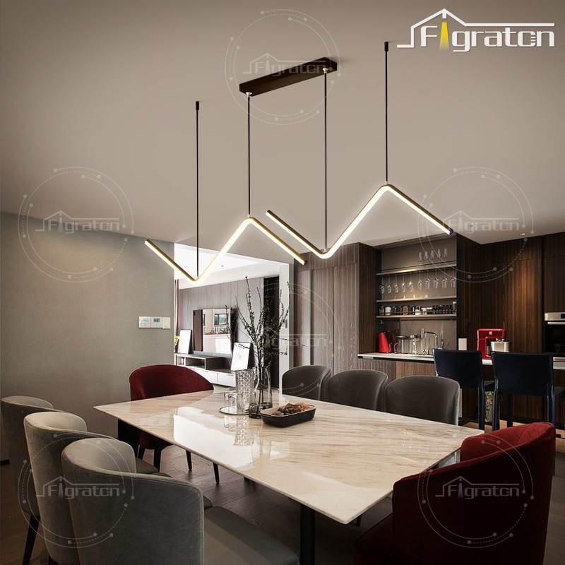 Lampu Gantung Cafe Lampu Gantung Dapur Lampu gantung meja makan minimalis desain modern 3 Warna LED