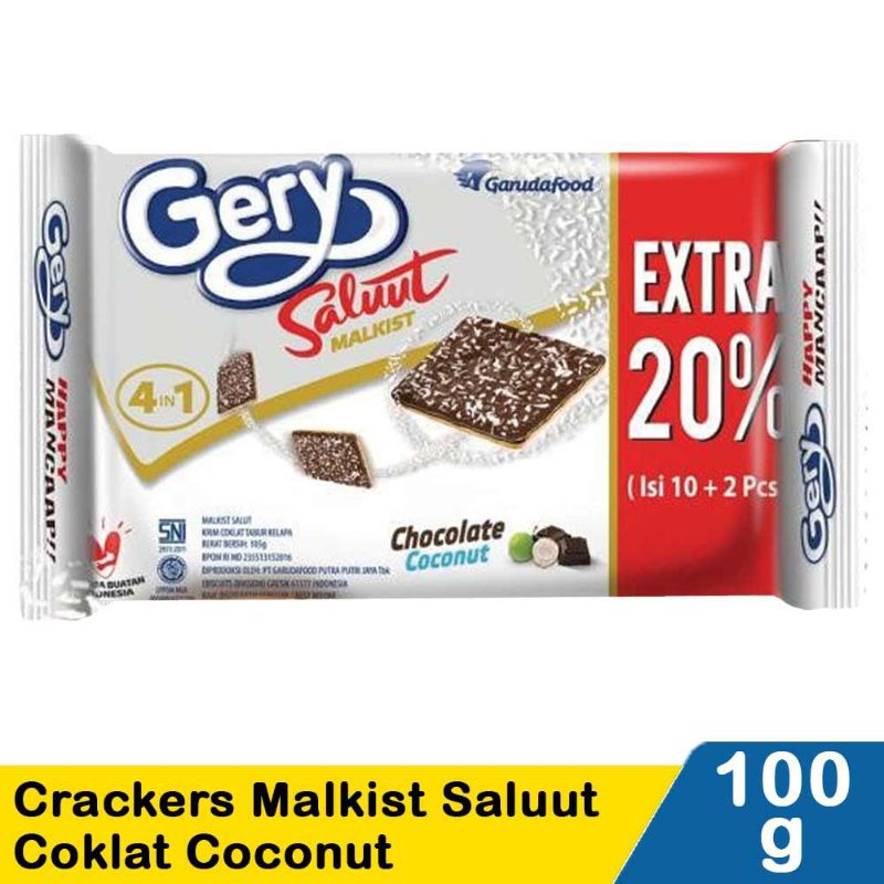 

Gery Crackers Malkist Saluut Coklat Coconut 105G