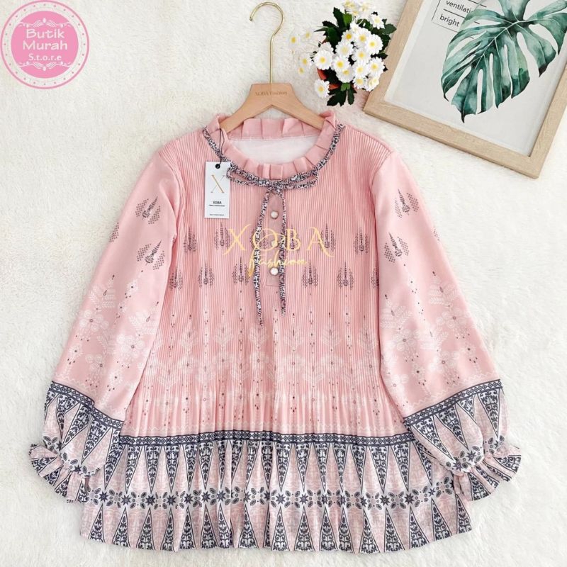 Fashion Atasan Wanita Blouse Ceruti Plisket