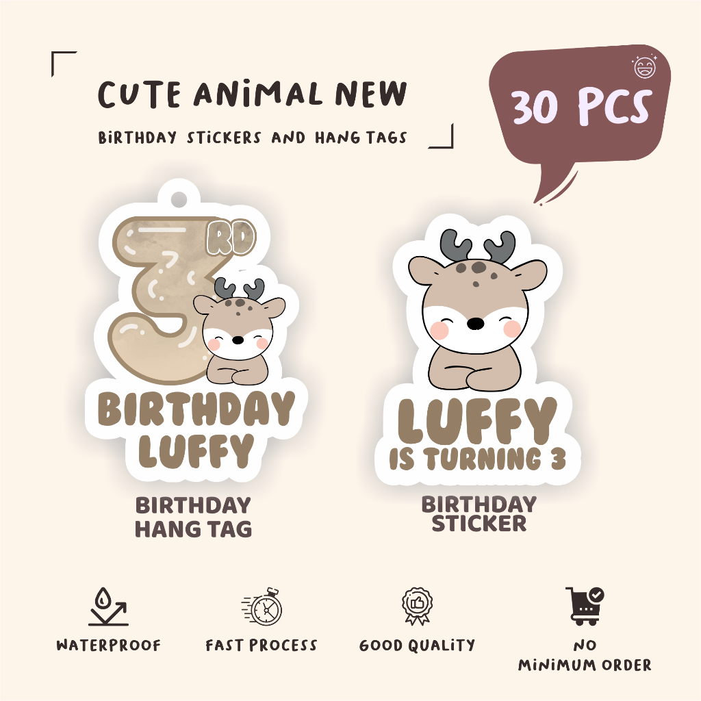 

(30pcs)diecut label hang tag CUTE ANIMAL NEW//label tag/lucu cetak hang tag ulang tahun/label stiker diecut/murah/label ulang tahun/suvemir ultah/stiker diecut/hangtag diecut
