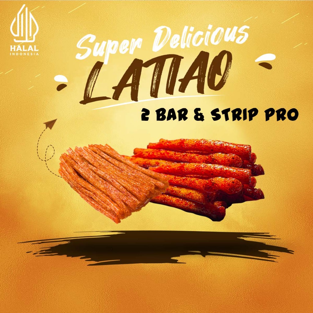 

[PAKET LATIAO] Bar (2 pcs) + Strip Pro (1 pcs) | SNACK VEGETARIAN CEMILAN GLUTEN LATIAO