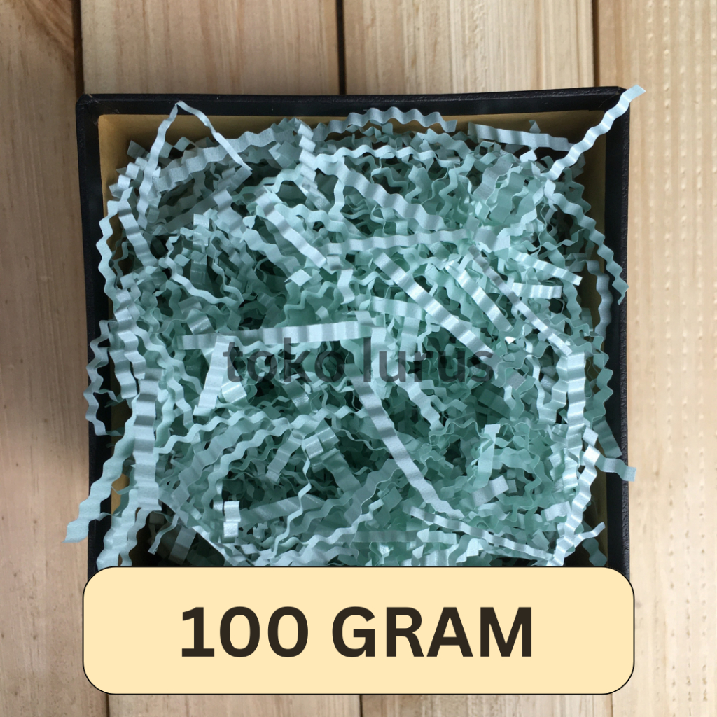 

Shredded Paper Keriting Premium Toska 100 Gram cocok untuk Hampers Kado Parcel