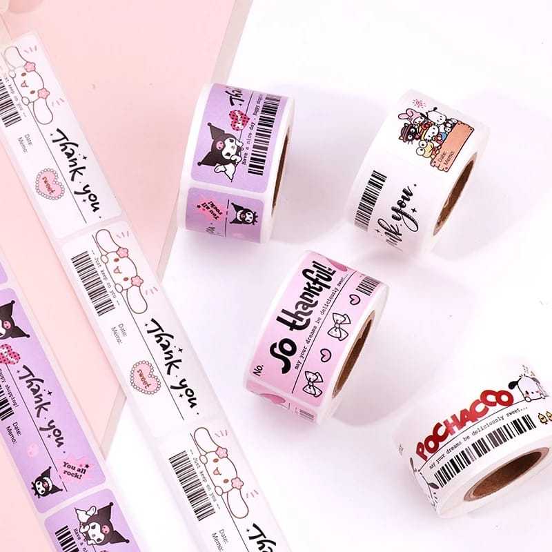 

(120PCS) THANK YOU STIKER LABEL MEMO ROLL PANJANG THANK YOU SANRIO 1 ROLL KUROMI MELODY