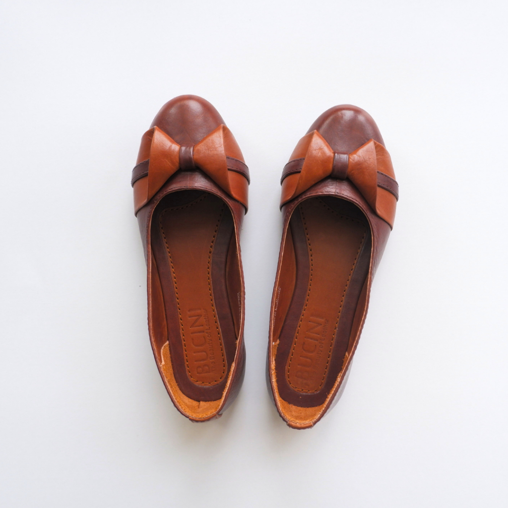 Sepatu Flat Wanita Kulit Asli Premium | BUCINI GV 101 P Leather Flat Shoes
