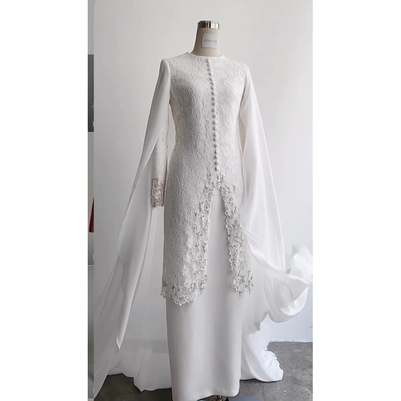 gaun pengantin muslimah Malaysia melayu gaun walimah gaun akad wedding dress muslimah