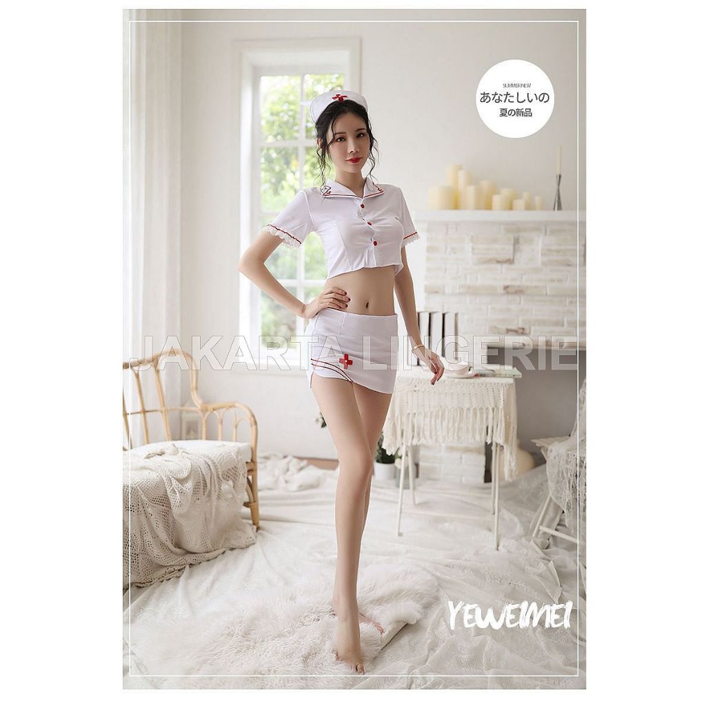 Jakarta Lingerie Cosplay Perawat Seksi Menggoda JLP105 Baju Tidur Dinas Malam Wanita Dewasa