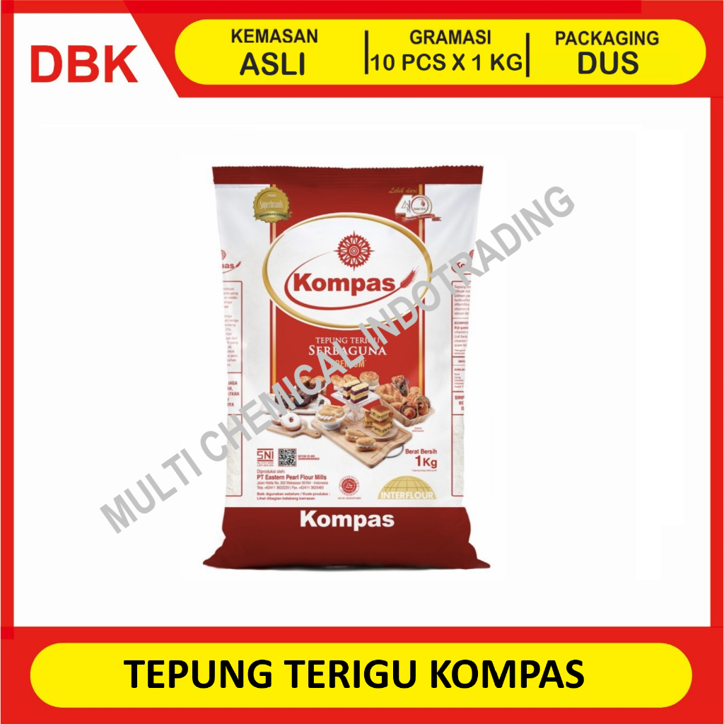 

TEPUNG TERIGU KOMPAS 1 KG - 1 DUS 10 PCS