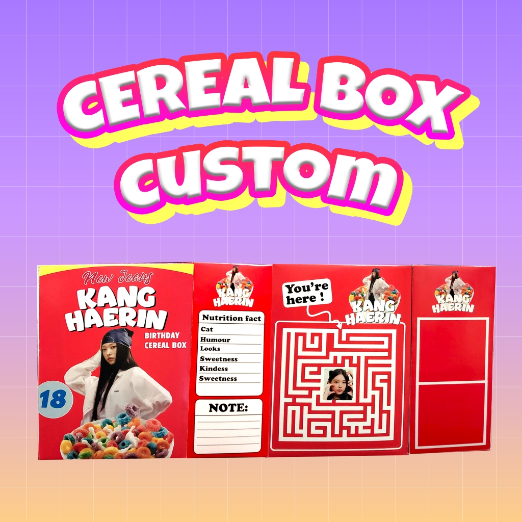 

CEREAL BOX CUSTOM || UKURAN 24 X 17.5 CM || FREE CUSTOM || BACA DESKRIPSI