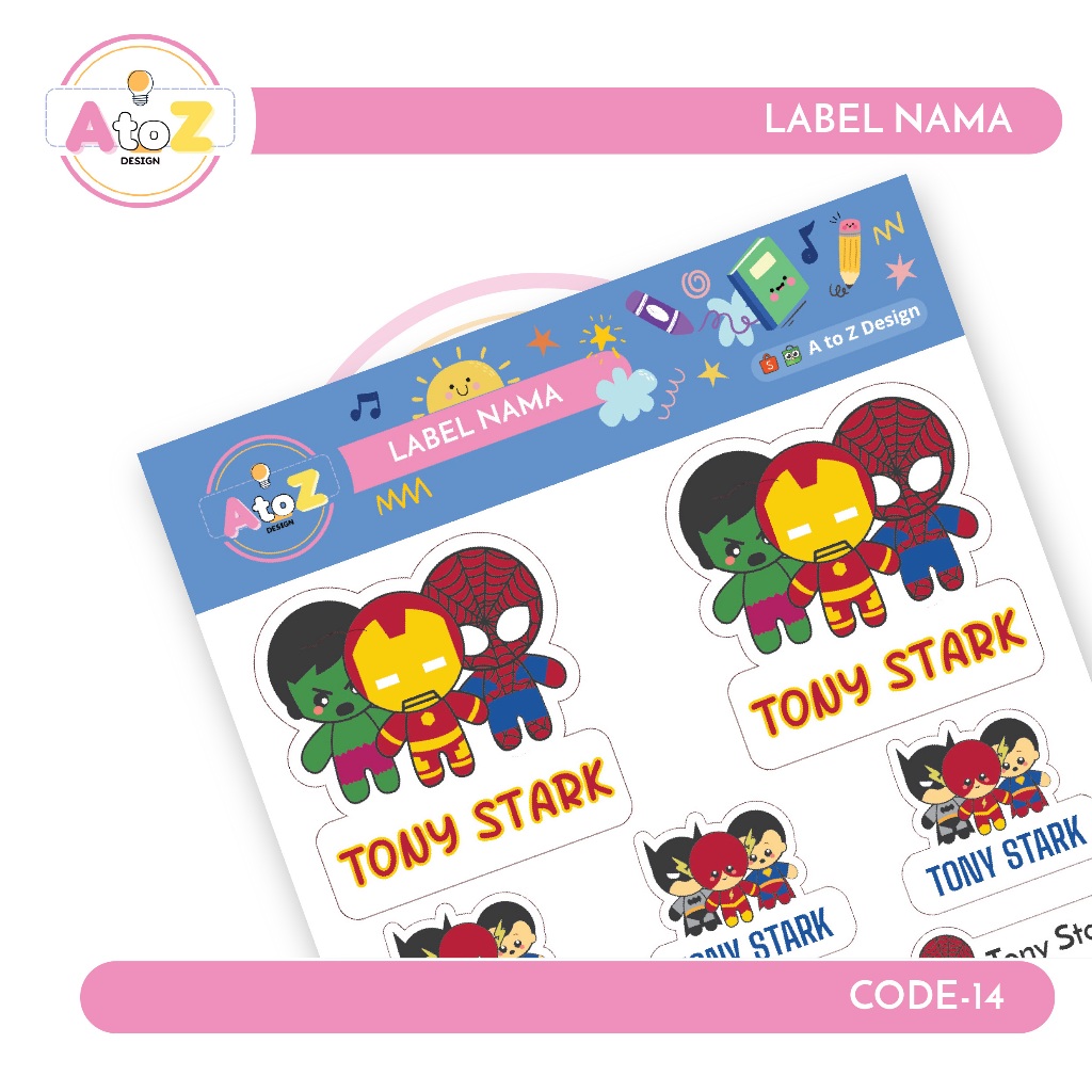 

Sticker / Label Nama Anak Murah Tema Super Heroes