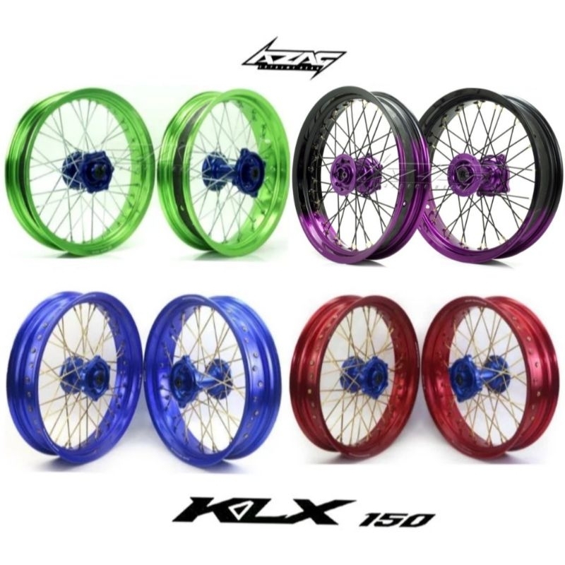 VELG SET KLX DTRACKER 150 SUPERMOTO VELG SCARLET TROMOL CNC SCARLET 17/300/350 DEPAN BELAKANG