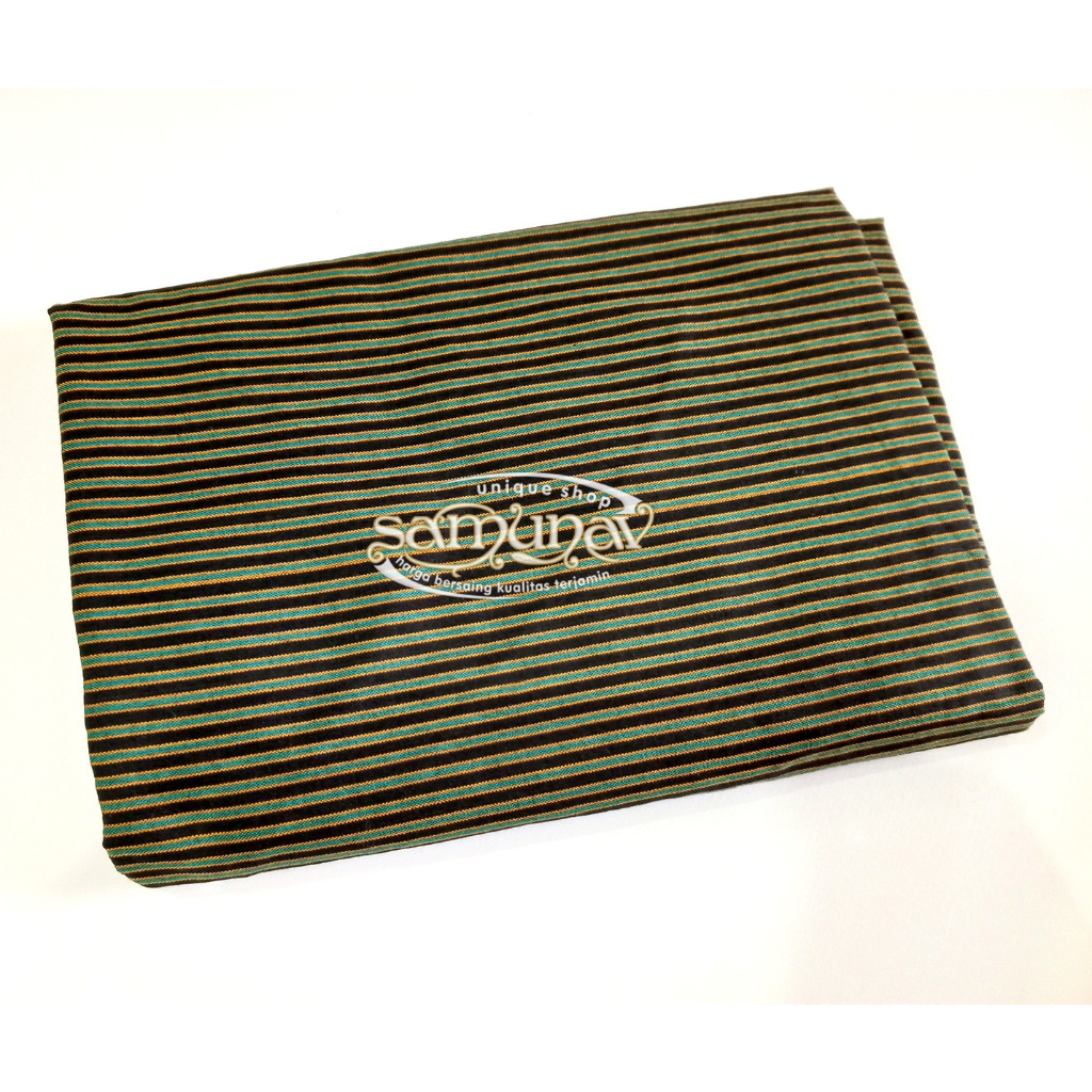 Kain Lurik Istimewa Super Halus Hijau Hitam Garis Kecil untuk bikin surjan dan kebaya