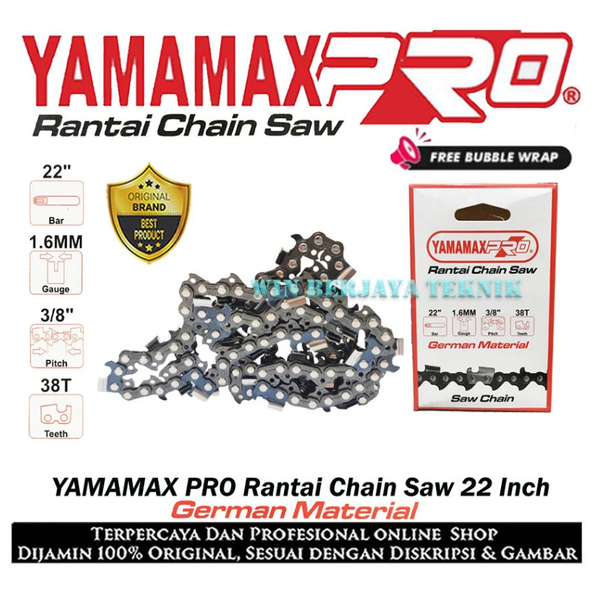 YAMAMAX PRO Rantai Chainsaw 22 Inch Chain Saw Mesin Gergaji Pohon/Kayu Rantai Senso 22Inch " Origina