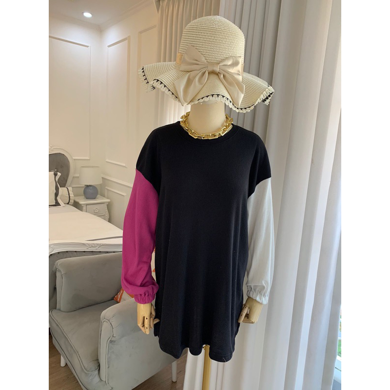 KAOS KNIT KOMBINASI RIB KAOS RAJUT JUMBO BIGSIZE LD110 LD120 CASUAL MURAH SUPPLIER GROSIR  DOMU PGMT