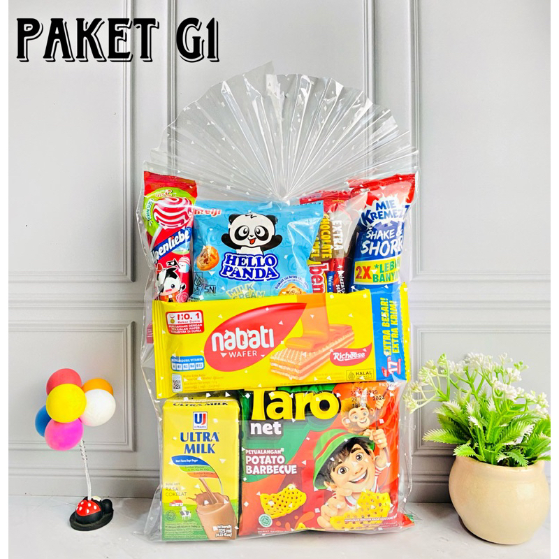 

Paket snack ulang tahun G 1/hampers ulang tahun anak G1 / goodiebag ulang tahun anak