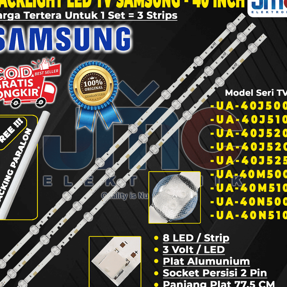 Ready Stock BACKLIGHT TV SAMSUNG UA40J5000 UA40J5100 UA40J5200 UA40J5202 UA40J5250 UA40N5000 UA40M50
