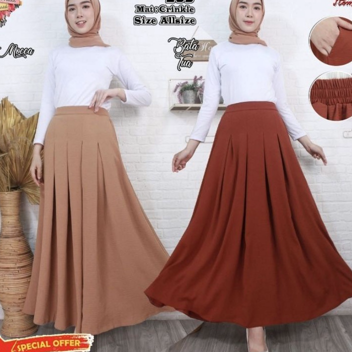 Terbaik.. Rok rempel lipit lipit premium import.