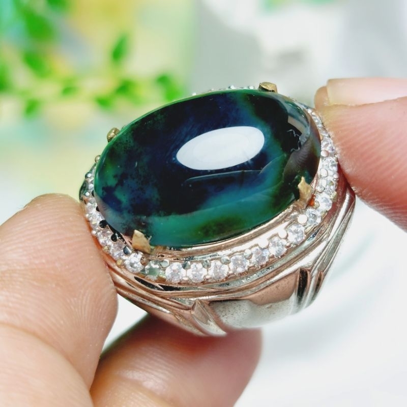 CINCIN BATU BACAN GULAO CRYSTAL HIJAU BOTOL