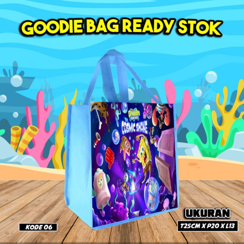 

{TAS KADO HAMPERS 10Pcs} goodie bag/tas kado karakter spongebob/kode 06