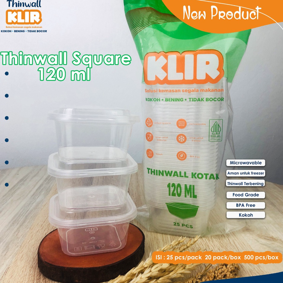 《packingaman》 Thinwall Square Mini 120ML, 150 ML / Cup Dessert /thinwall kotak 120 ML , 150 ML