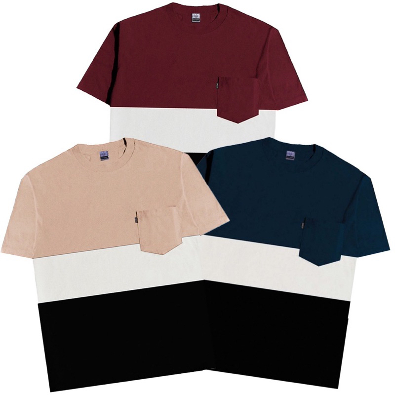 kaos kombinasi/kaos 3warna/kaos jumbo/ kaos stripe/kaos polos/kaos pocket/kaos viral/ kaos pria