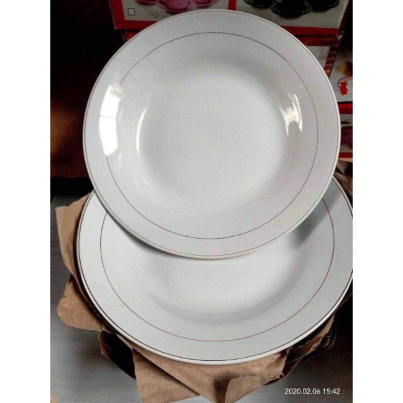 PIRING KERAMIK LIST EMAS PIRING MAKAN KERAMIK 9 INCH