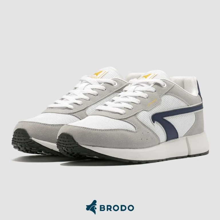 BRODO - Sepatu Corsa Classic White Navy Sneakers Original