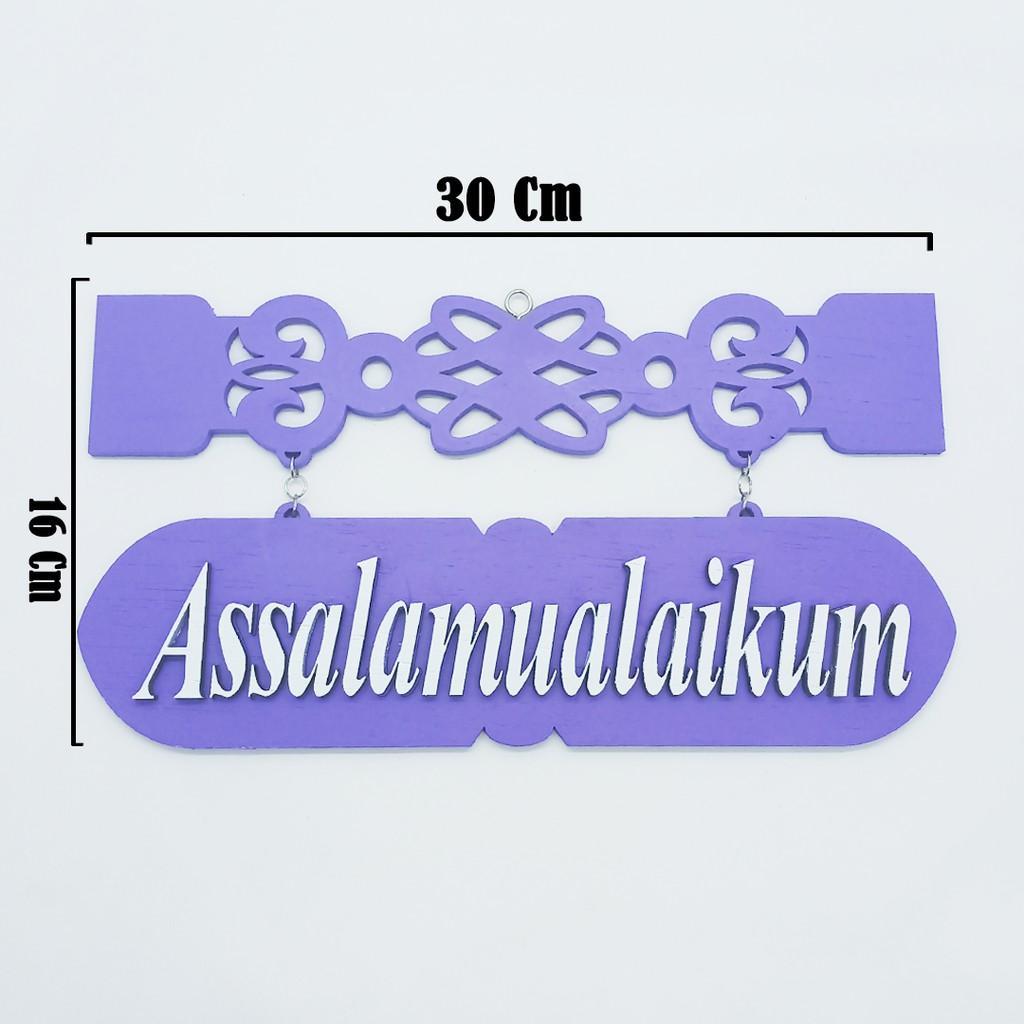 GANTUNGAN PINTU ASSALAMUALAIKUM / PAJANGAN PINTU ASSALAMUALAIKUM / PAPAN KEKINIAN SHABBY ASSALAMUALA