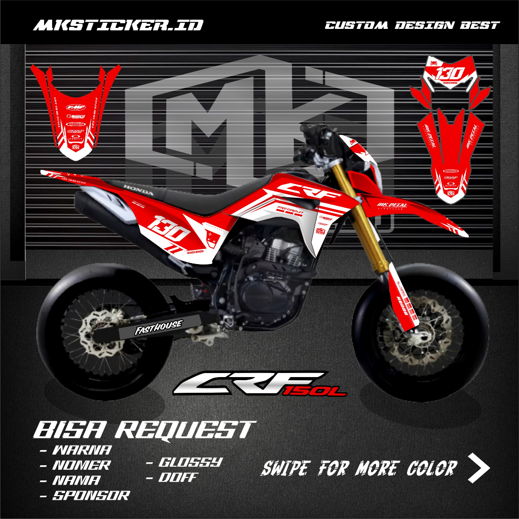 DECAL STICKER CRF 150L FULL BODY DECAL CRF 150L SIMPLE MINIMALIS 003