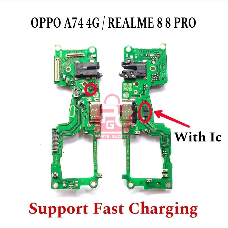 Pcb Konektor Charger Oppo A74 4G Realm 8 8 Pro With Ic Board Papan Cas Mic