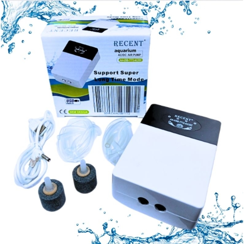 Airpump AQUAMAN / RECENT USB 7772 ACDC Aerator Pompa Udara Aquarium Aquascape
