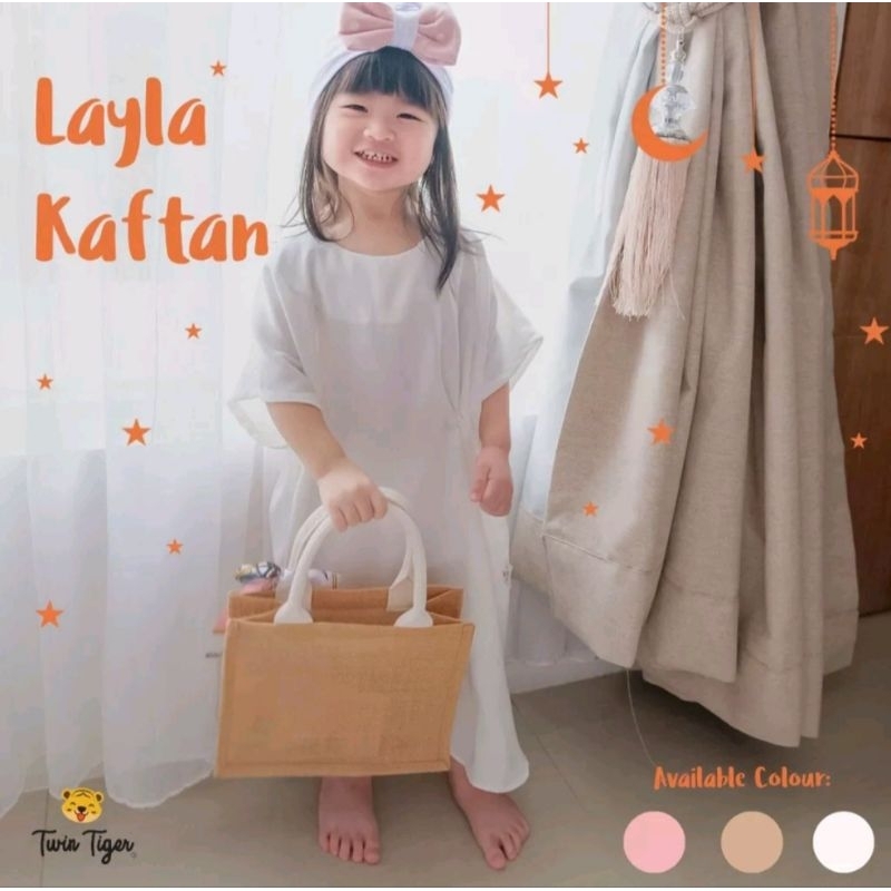 Twin tiger baby Layla kaftan - Kaftan bayi - kaftan anak - baju muslim anak perempuan - SNI - 0-6 ta