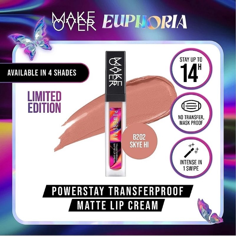 MAKE OVER Powerstay Transferproof Matte Lip Cream Limited EUPHORIA EDITION Skye-Hi