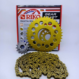 Gear set Baja Emas Jupiter mx Vega ZR Z 1 Merek Riko paket