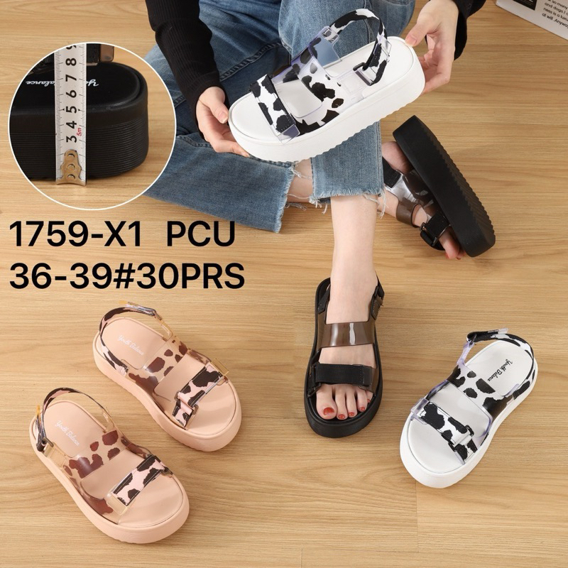 sandal wedges gunung wanita / wedges tali belakang
