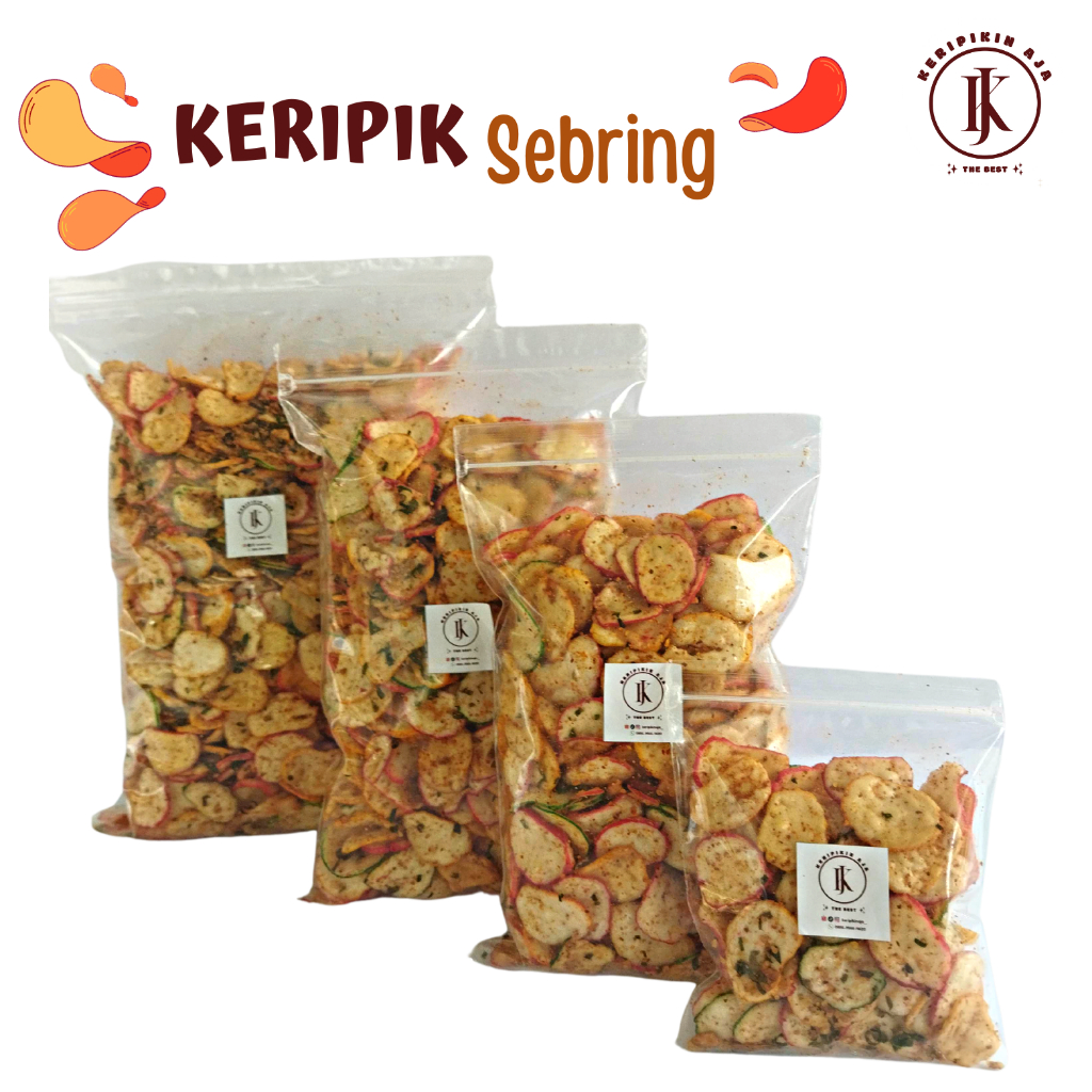 

Kerupuk Seblak keripik seblak PEDAS dan ASIN daun jeruk SEBRING bantet Pedas asin