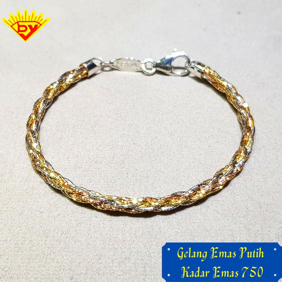 Gelang Emas Putih 590 Kadar Emas 750