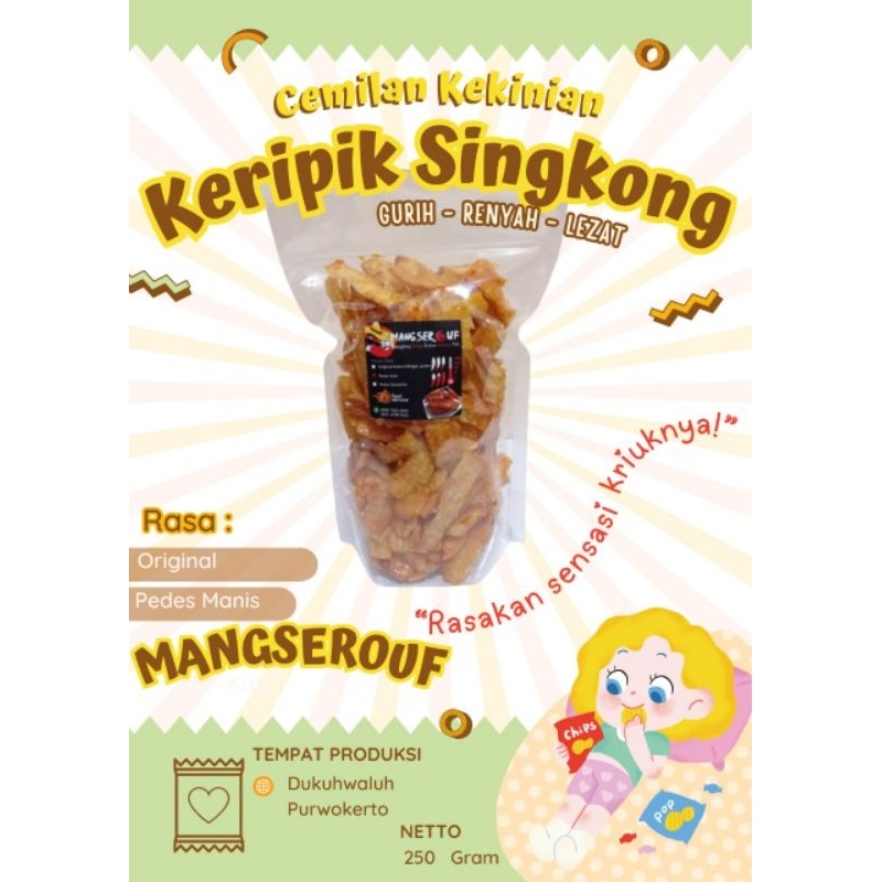 

Manggleng bestak kripik singkong pedas manis