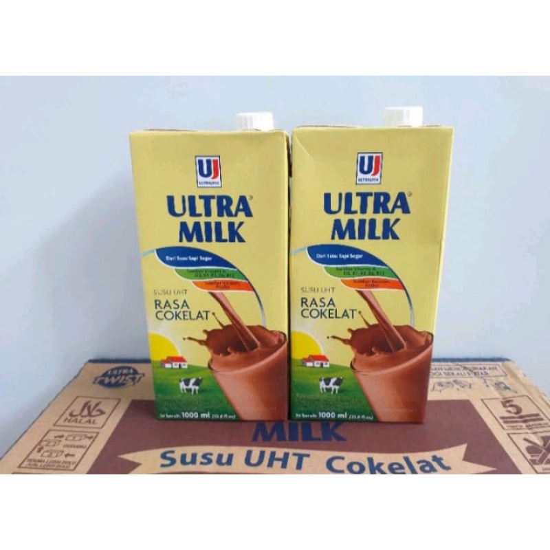 Susu Ultra Milk Cokelat 1 Liter 1 Dus